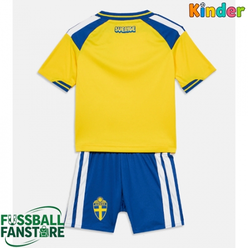Schweden Replik Heimtrikot Kinder WM 2026 Kurzarm (+ Kurze Hosen)